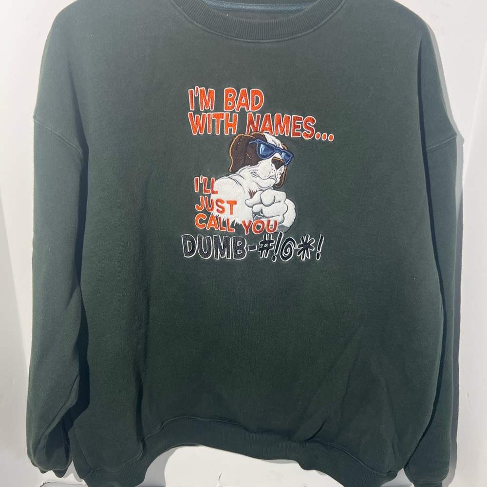 Vintage Big Dogs Dark Green Graphic Crewneck Sweater